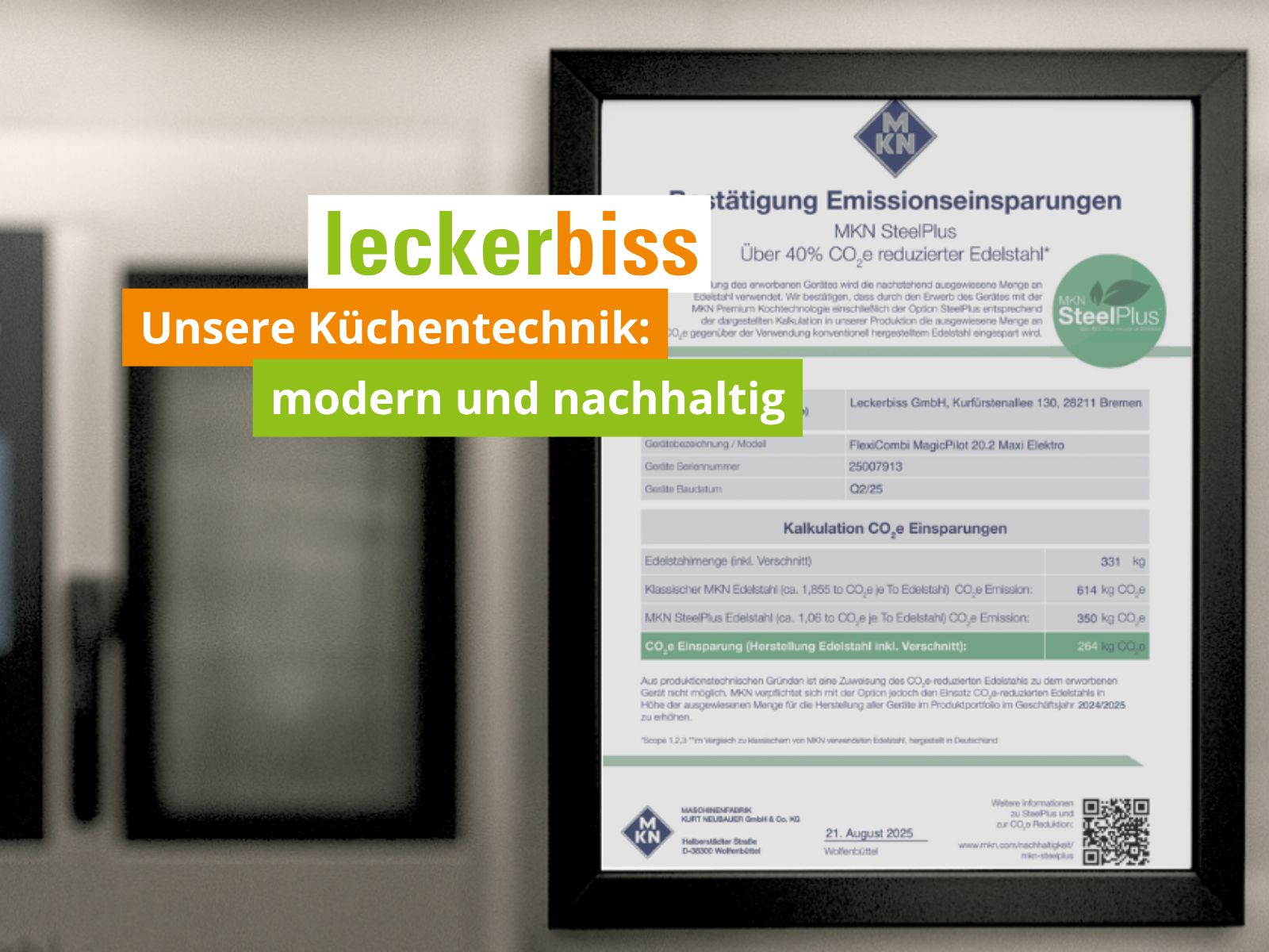MKN Nachhaltigkeitszertifikat